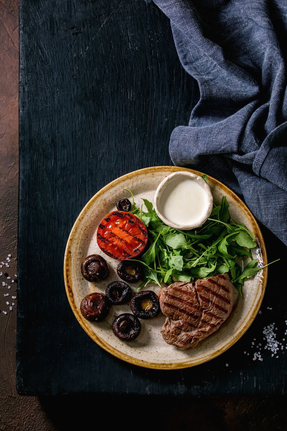 Grilled Steak With Mushrooms