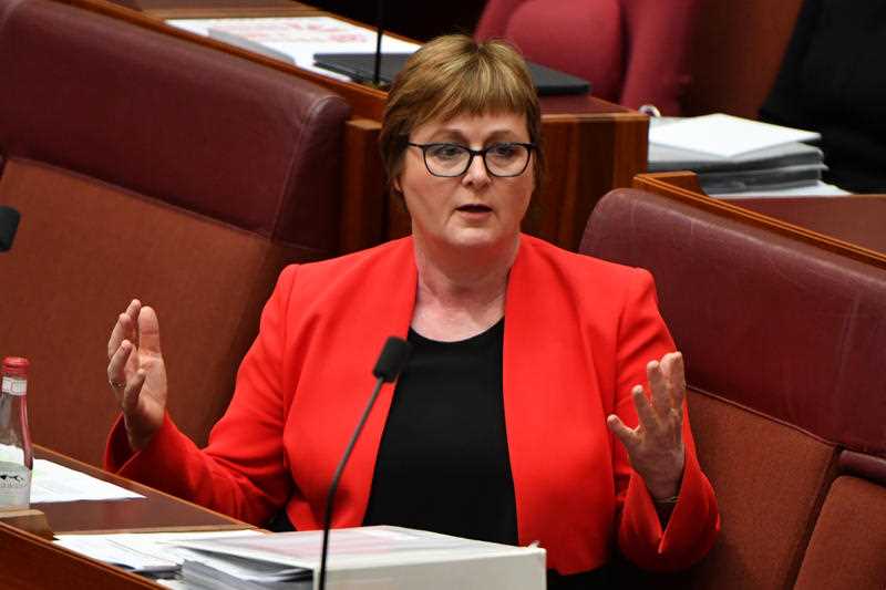 Minister for Defence Linda Reynolds during Question Time in the Senate chamber at Parliament House in Canberra.