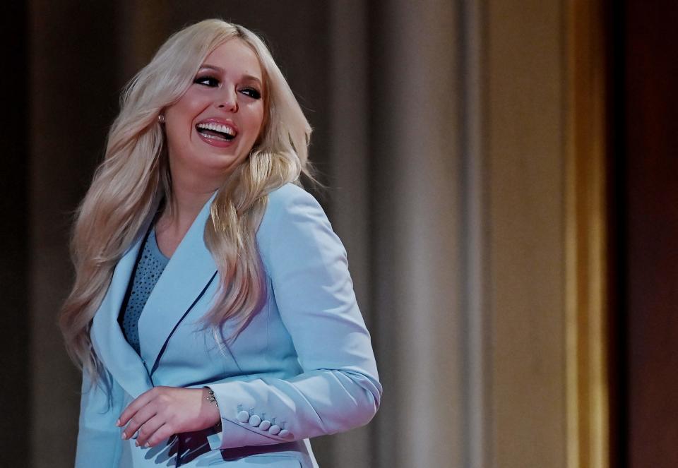 <p>Tiffany Trump arrives to deliver a pre-recorded speech on the second day of the Republican National Convention 2020</p> (AFP via Getty Images)