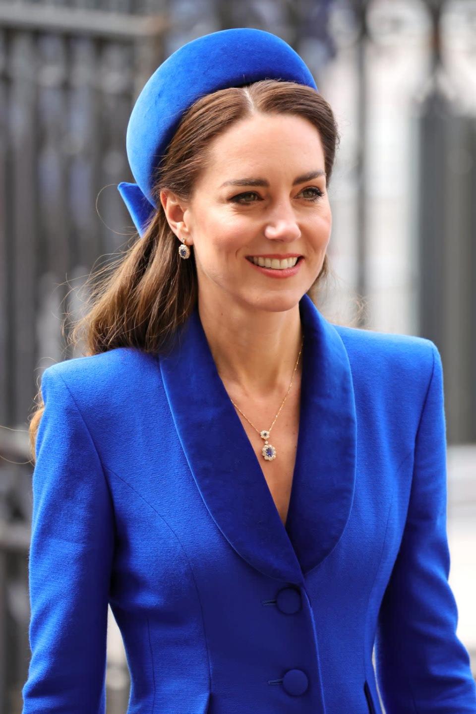 Kate Middleton wears jewellery she wore when meeting Ukrainian president on Commonwealth Day (Getty Images)