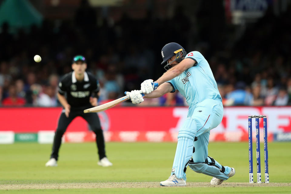 England's Liam Plunkett in action during the ICC World Cup Final at Lord's, London.