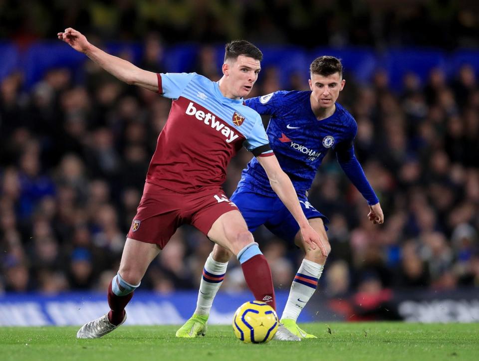 Declan Rice played against Mason Mount while at West Ham (Adam Davy/PA) (PA Archive)