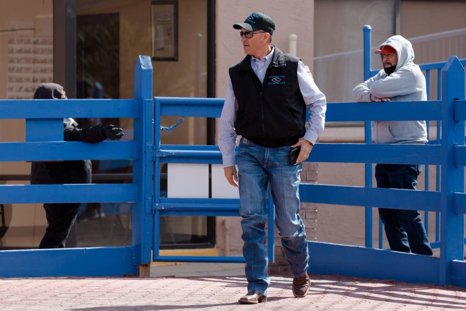 Trainer Todd Fincher at the paddock at the Sunland Park Racetrack on Tuesday, March 22, 2022, leading up to Sunland Derby, Oaks.