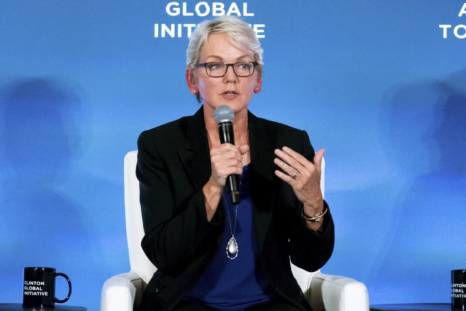 Energy Secretary Jennifer Granholm speaks at the Clinton Global Initiative, Tuesday, Sept. 20, 2022, in New York. (AP Photo/Julia Nikhinson)