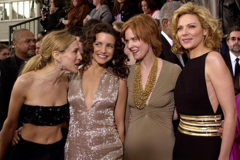 Sex and the City-Darsteller Sarah Jessica Parker, Kristin Davis, Cynthia Nixon und Kim Cattrall kommen zu den Screen Actors Guild Awards 2001 in Los Angeles (AP)