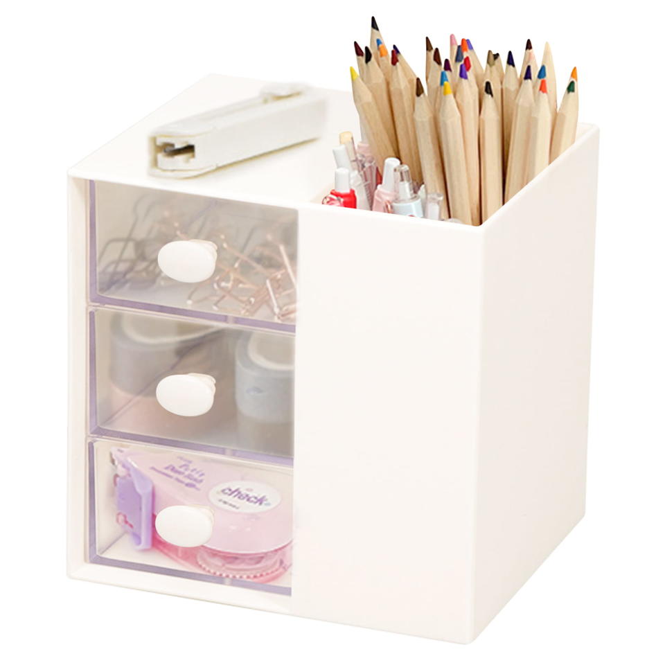 <p><a href="https://go.redirectingat.com?id=74968X1596630&url=https%3A%2F%2Fwww.walmart.com%2Fip%2FToplive-Desk-Pencil-Pen-Holder-Office-Organizers-Desktop-Storage-3-Independent-Drawers-Stationery-Supplies-Office-School-Home%2F451507254&sref=https%3A%2F%2Fwww.cosmopolitan.com%2Flifestyle%2Fg44258575%2Fbest-desktop-organizers%2F" rel="nofollow noopener" target="_blank" data-ylk="slk:Shop Now;elm:context_link;itc:0;sec:content-canvas" class="link ">Shop Now</a></p><p>Desk Pencil Pen Holder </p><p>$13.99</p><p>walmart.com</p>