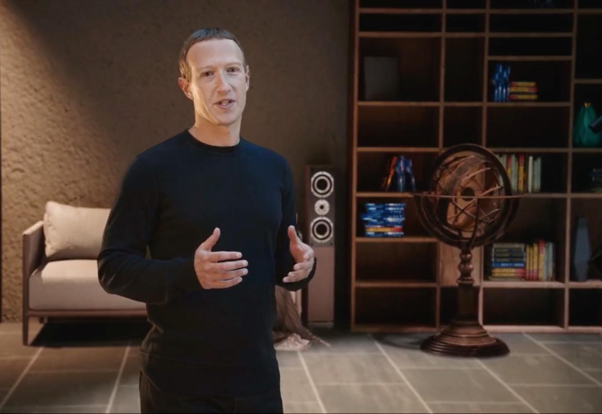 Facebook CEO Mark Zuckerberg announces the company's future plans for the metaverse during the company's Connect keynote. (Image: Facebook)