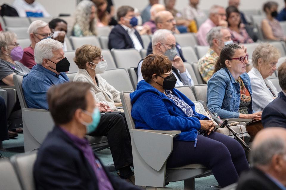 The N.C. Department of Health and Human Services' Division of Health Service Regulation hosted a hearing at AB Tech August 12, 2022. It was a chance for anyone to speak their piece on a proposed 67 acute-care bed expansion in Buncombe County.