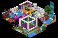 Many spaces in Habbo, a virtual world created by Finnish developer Sulake,feel like this one