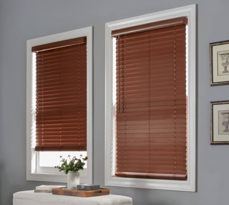 Brylanehome Faux Mahogany Cordless Blinds