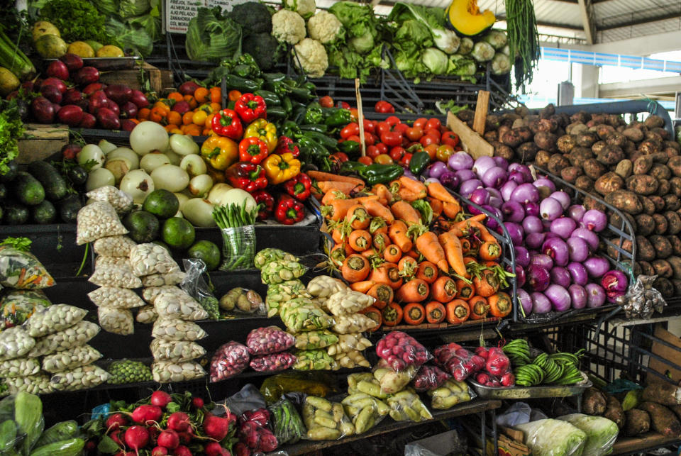 Vegetable stall of a municipal market. Guayaquil, Ecuador. (Photo by: Martha Barreno /VW Pics/Universal Images Group via Getty Images)
