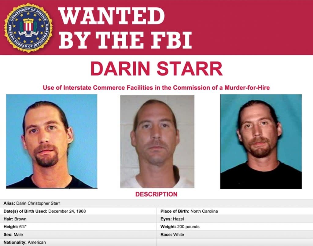 FBI is seeking Darin Starr for the 2017 murder of his sister-in-law Sara Starr (FBI)