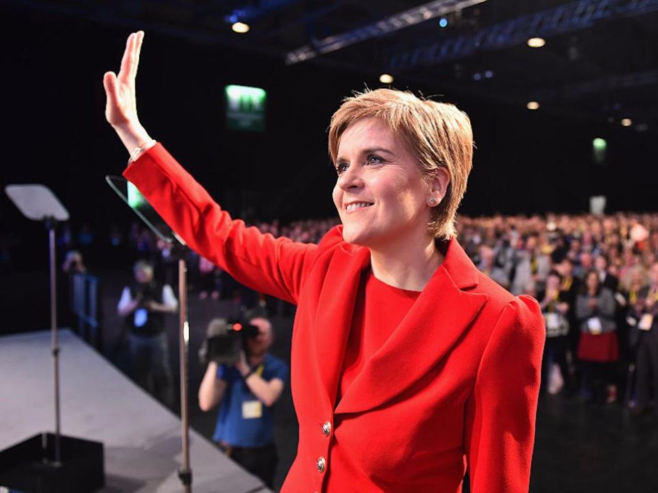 Nicola Sturgeon celebrating