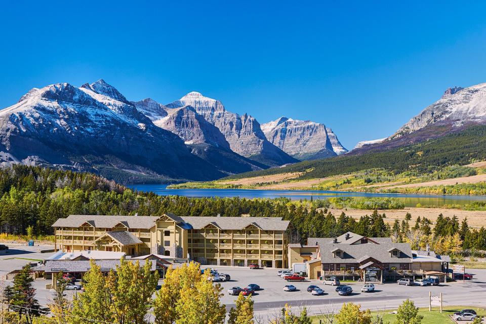 Aerial view of Great Bear Lodge in St. Mary Village