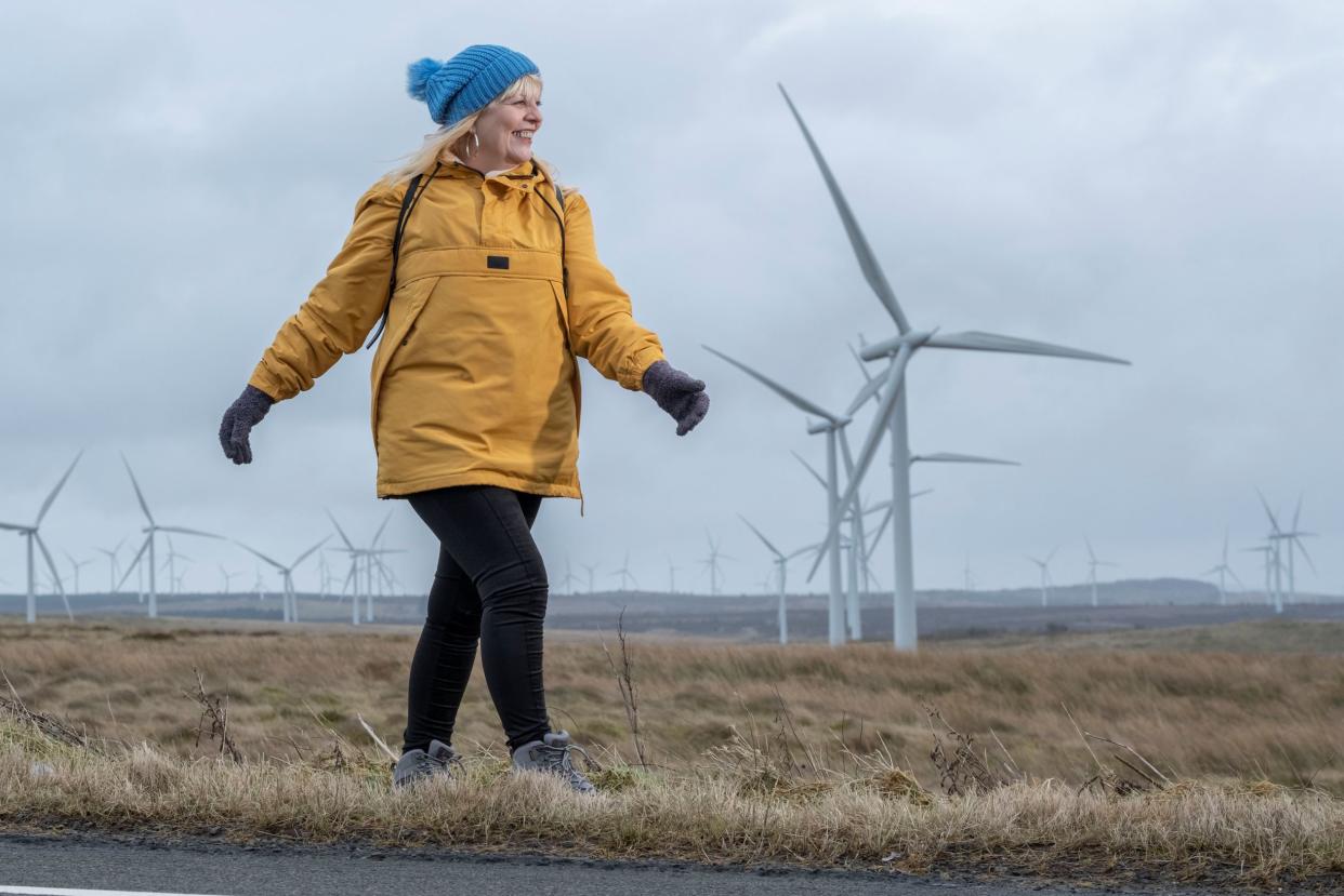 Michele Lennox ‘bagged’ 215 wind turbines at the Whitelee Windfarm in East Renfrewshire (Scottish Power/PA)