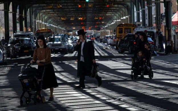 Members of New York's Orthodox Jewish community have questioned their way of life during the lockdown - AFP