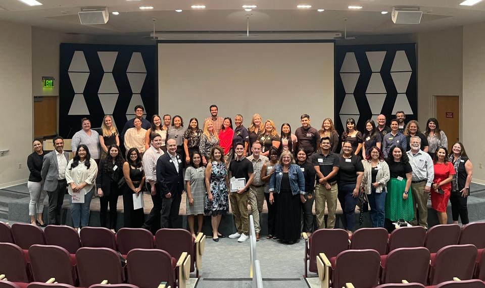 Interns from this year's OneFuture Coachella Valley cohort, along with health care employer preceptors and community partners.