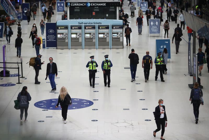 Morning rush hour at Waterloo station in London