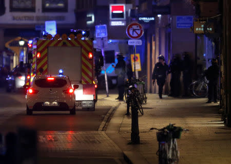 Rescue teams work at the scene of shooting in Strasbourg, France, December 11, 2018. REUTERS/Vincent Kessler