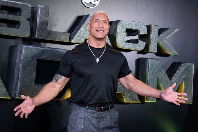 <p>Aldara Zarraoa/WireImage</p> Dwayne Johnson pictured at the "Black Adam" premiere at Cine Capitol on October 19, 2022