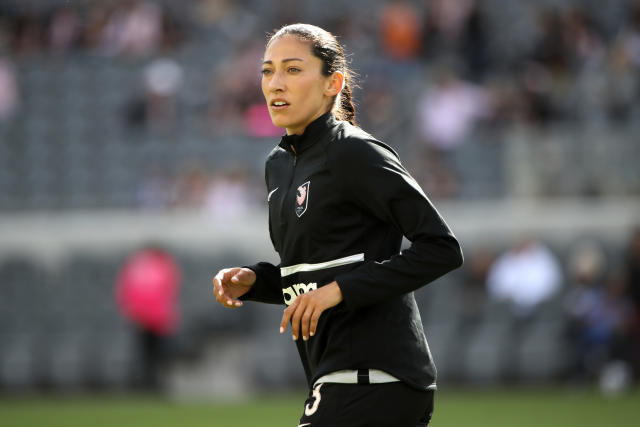 Christen Press leaves Angel City match with knee injury