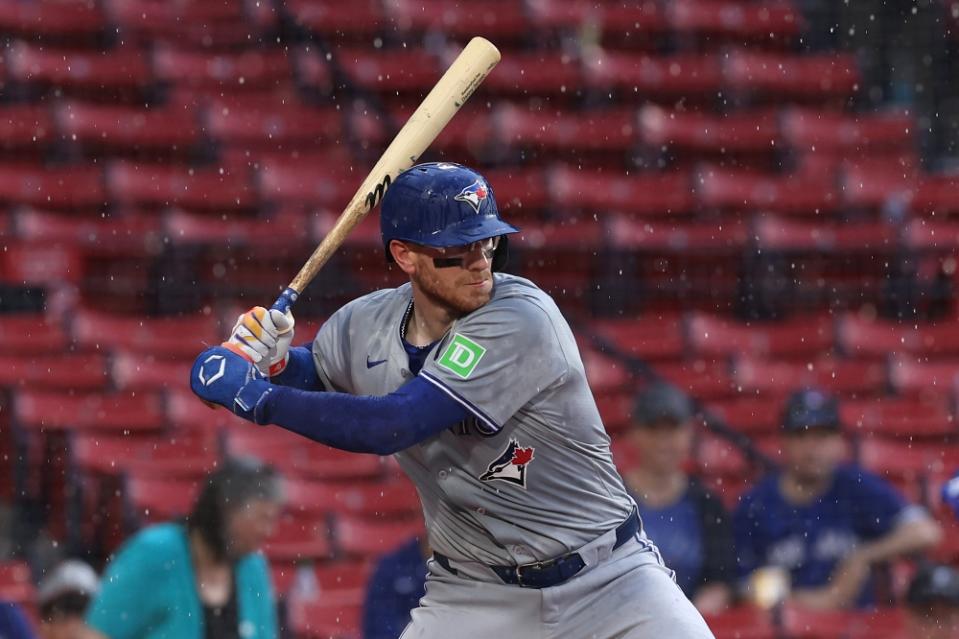 贊臣6月為藍鳥對紅襪時預備打擊。（圖：Getty Images）