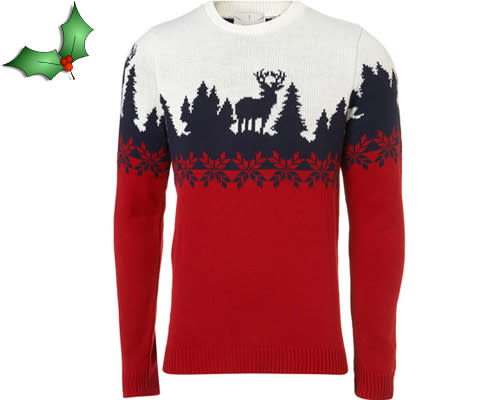 Topman Red Yoke Stag Pattern