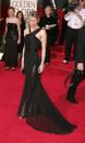 <p>Zellweger smouldered on the red carpet in an airy black gown with a thigh-high slit. <i>(Photo by Kevin Winter/Getty Images)</i></p>