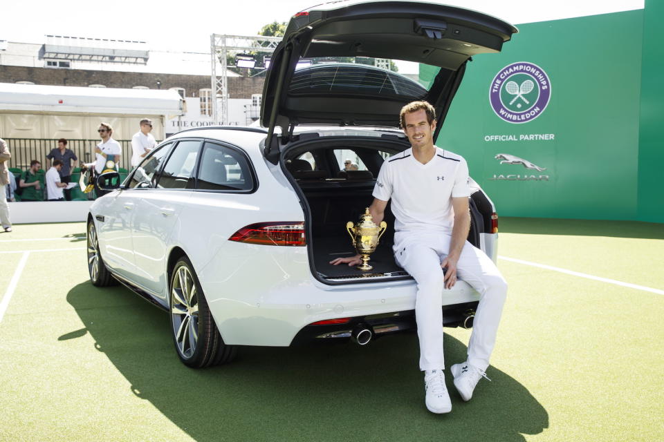 Andy Murray at the Jaguar launch in London