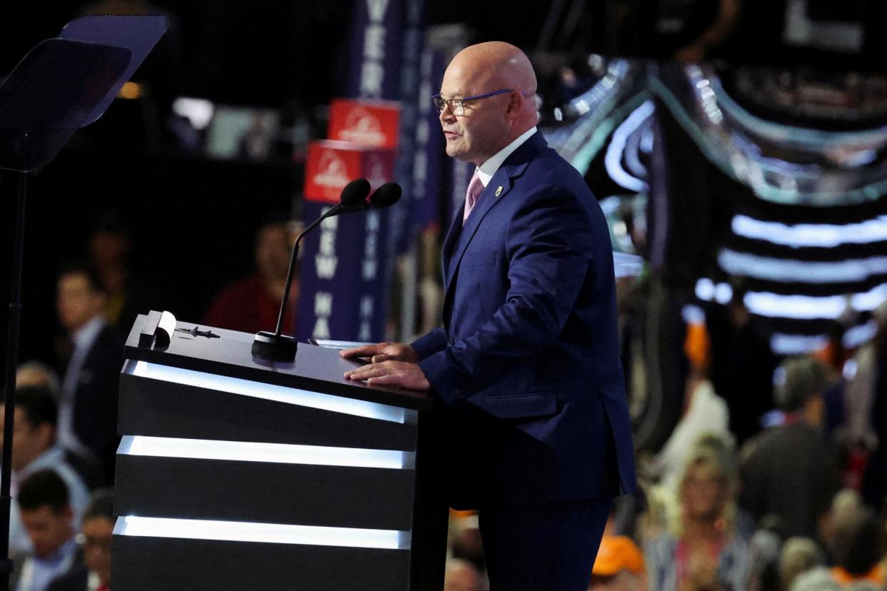 <span>Sean O’Brien speaks at the RNC in Milwaukee, Wisconsin, on 15 July 2024.</span><span>Photograph: Jeenah Moon/Reuters</span>