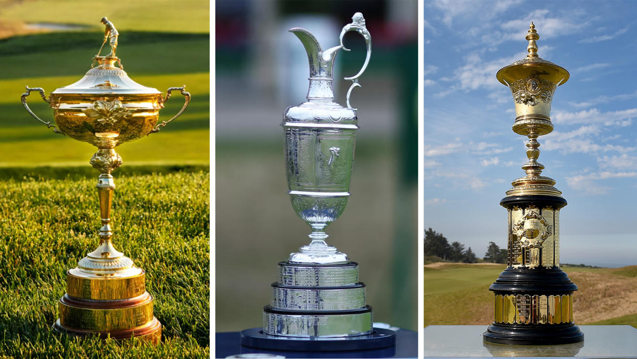  Ryder Cup, Claret Jug and US Amateur Championship trophy 