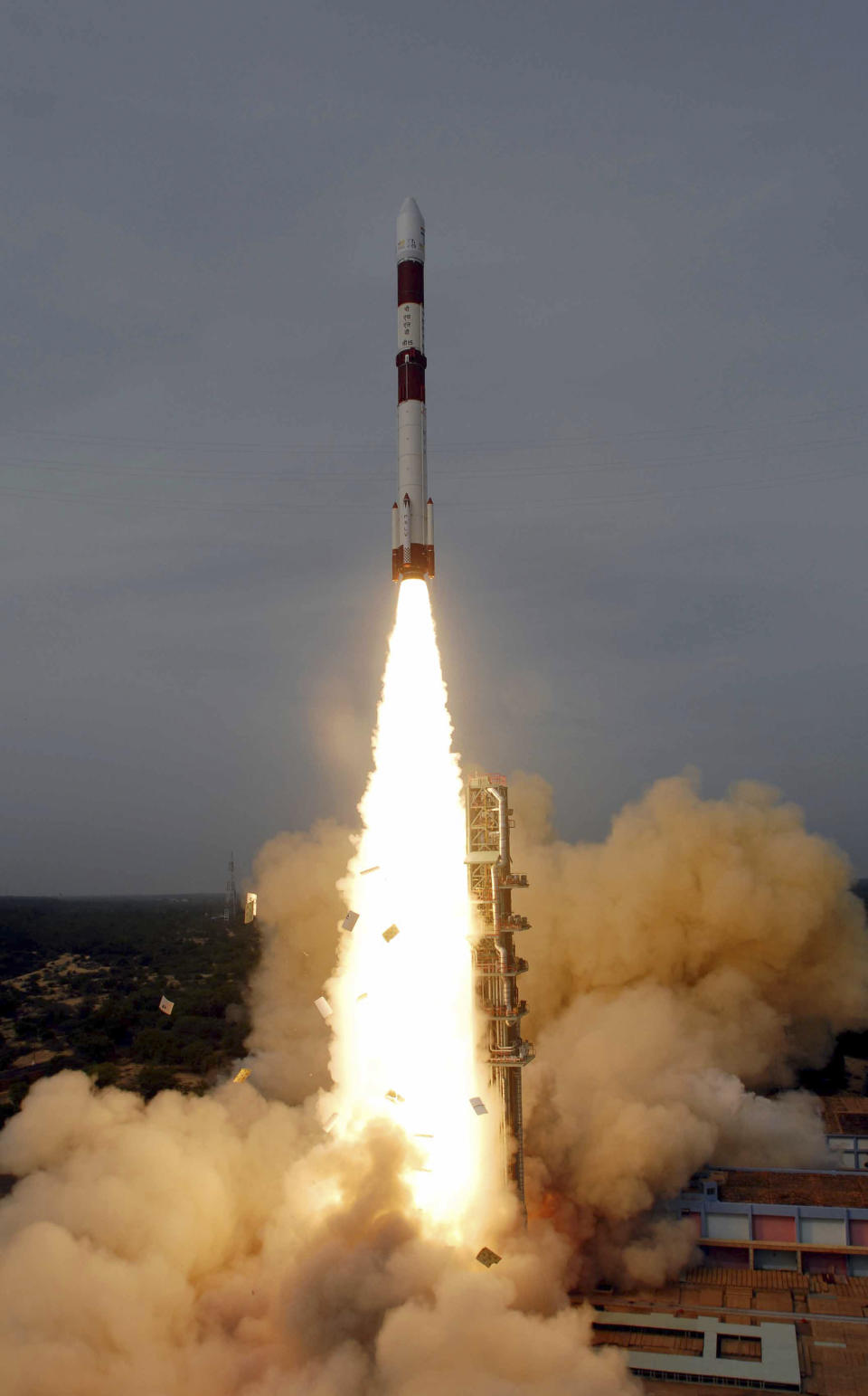 FILE - In this Monday, July 12, 2010 file photo released by Indian Space Research Organization (ISRO), India's Polar Satellite Launch Vehicle (PSLV) blasts off from the Sriharikota spaceport near Chennai, India. Prime Minister Manmohan Singh during a speech Wednesday, Aug. 15, 2012 to mark the 65th anniversary of India's independence from British rule, said Indian science and technology will take a giant leap forward under a plan to send a space mission to Mars next year. Singh says his Cabinet has approved a mission that will collect important scientific information about the red planet. (AP Photo/Indian Space Research Organization, File)