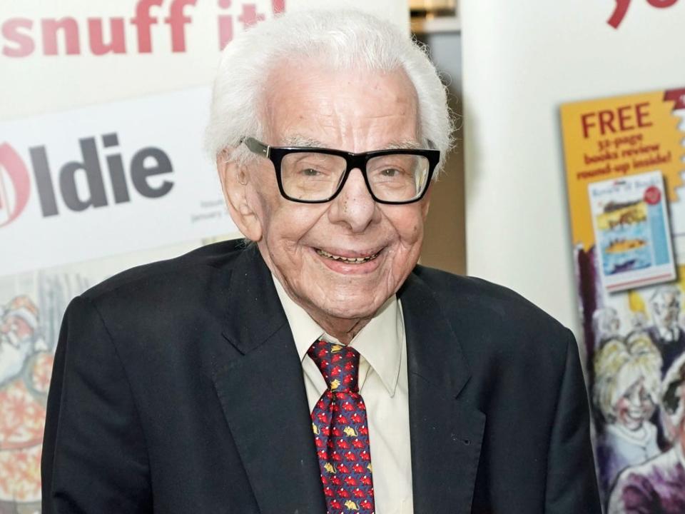 Barry Cryer arrives at the The Oldie of the Year Awards, at the Savoy Hotel, London, on 19 October 2021 (PA)