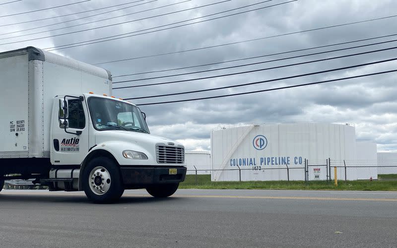 Holding tanks are pictured at Colonial Pipeline's Linden Junction Tank Farm in Woodbridge