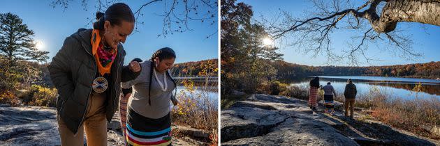 Lauryn, Trinity and River at a lakeshore in the Delaware Water Gap National Recreation Area. (Photo: Joe Whittle for HuffPost)