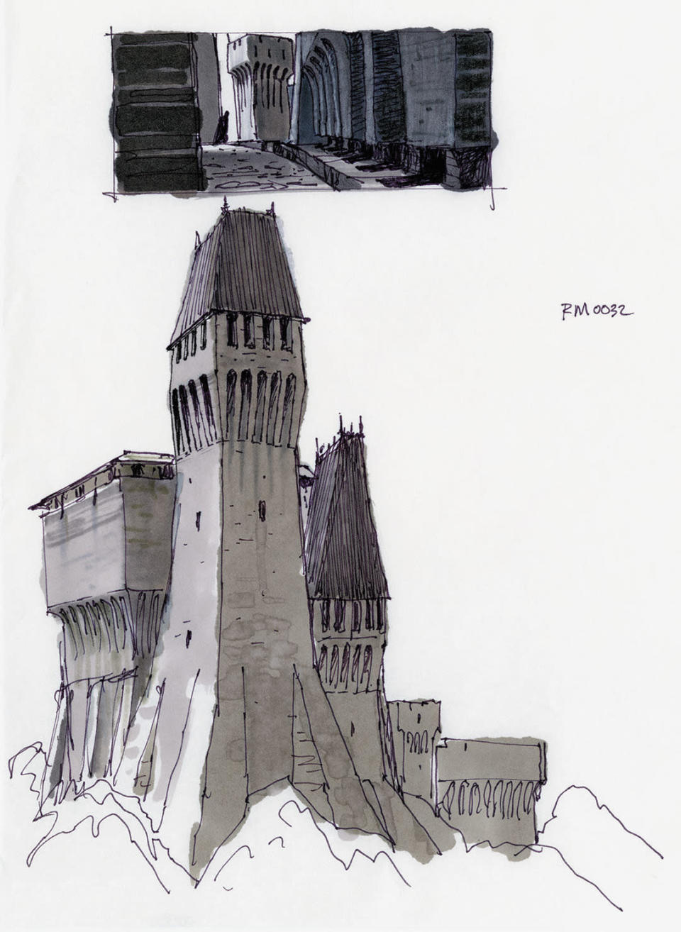 Thumbnail and Concept Sketches, Vader’s Castle