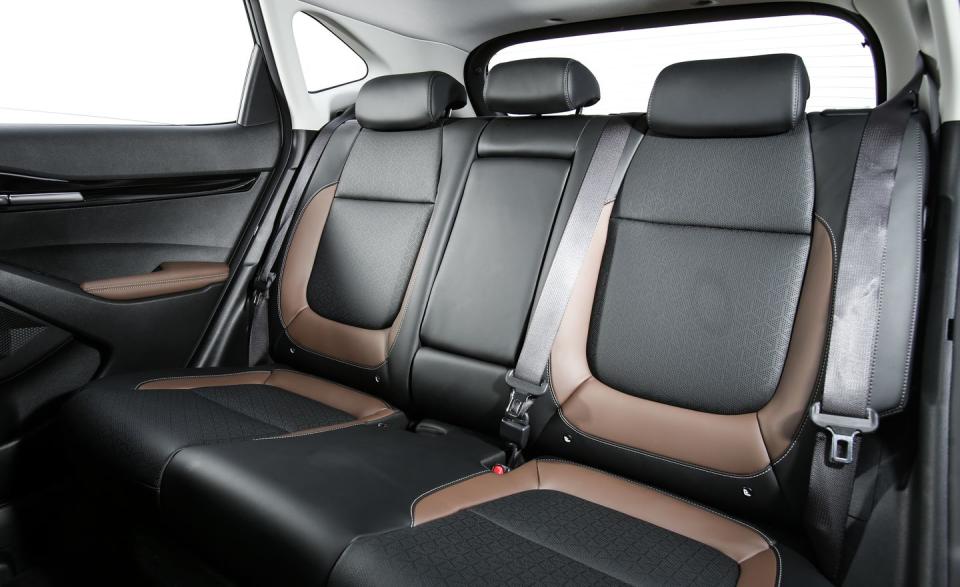 <p>Passenger space and maximum cargo room are both more generous here than in the smaller Kona, and the Seltos offers a higher driving position as well.</p>