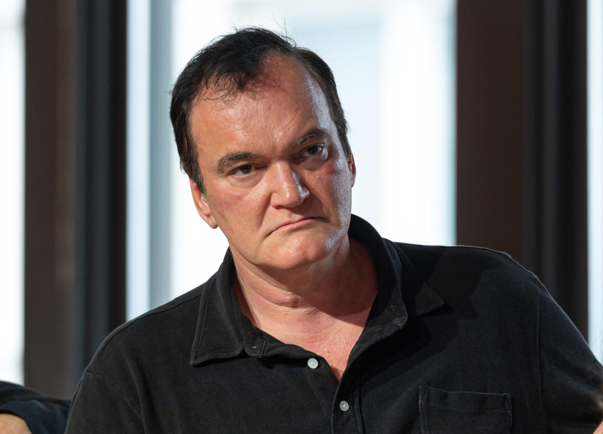 NEW YORK, NEW YORK - NOVEMBER 02: Quentin Tarantino speaks at Secret Network panel discussion during NFT.NYC at Neuehouse on November 02, 2021 in New York City. (Photo by Noam Galai/Getty Images)