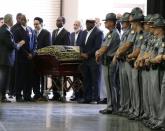 The coffin of late boxing champion Muhammad Ali arrives for a jenazah, an Islamic funeral prayer, in Louisville, Kentucky, U.S. June 9, 2016. REUTERS/Lucas Jackson