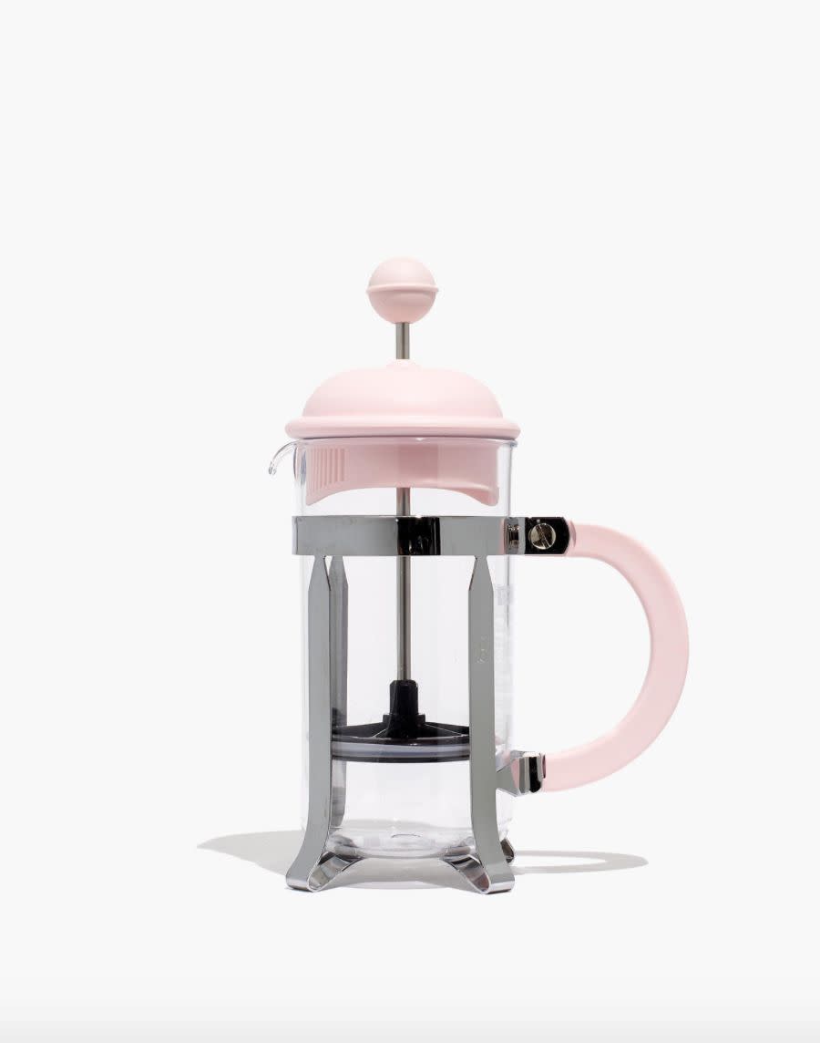 For fresh brews, this pastel French press will give them the caffeine fix that they might need first thing in the morning. <a href="https://fave.co/3ox5rpS" target="_blank" rel="noopener noreferrer">Find it for $15 at Madewell</a>.