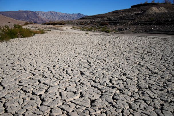 PHOTO: Cracked earth is visible in an area once under the water of Lake Mead at the Lake Mead National Recreation Area, on Jan. 27, 2023, near Boulder City, Nev. (John Locher/AP, FILE)