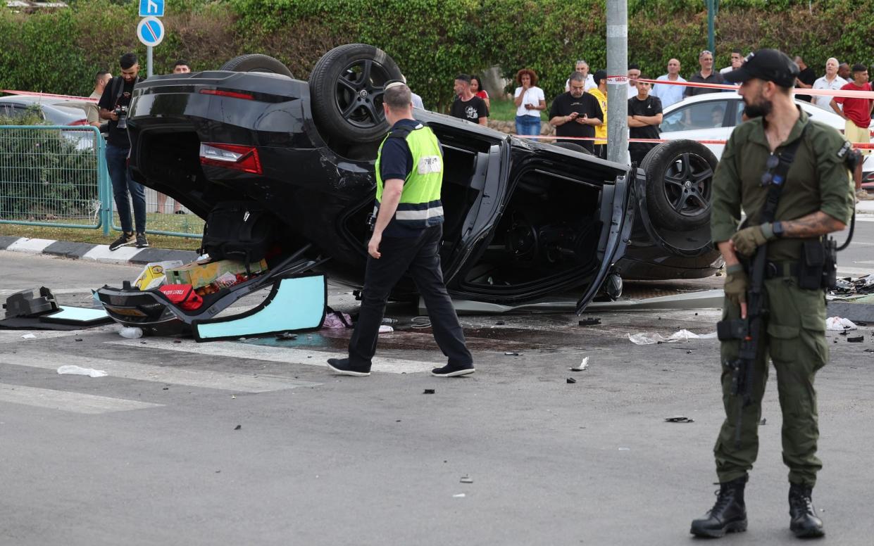 Police at the scene of the accident