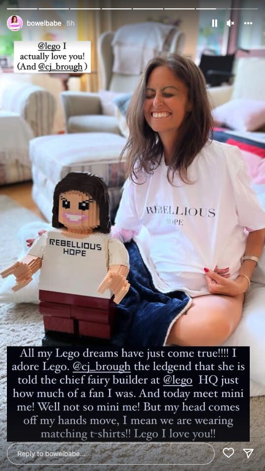 Deborah James Turned Into Lego Character: 'Dreams Have Just Come True'. https://www.instagram.com/bowelbabe/.