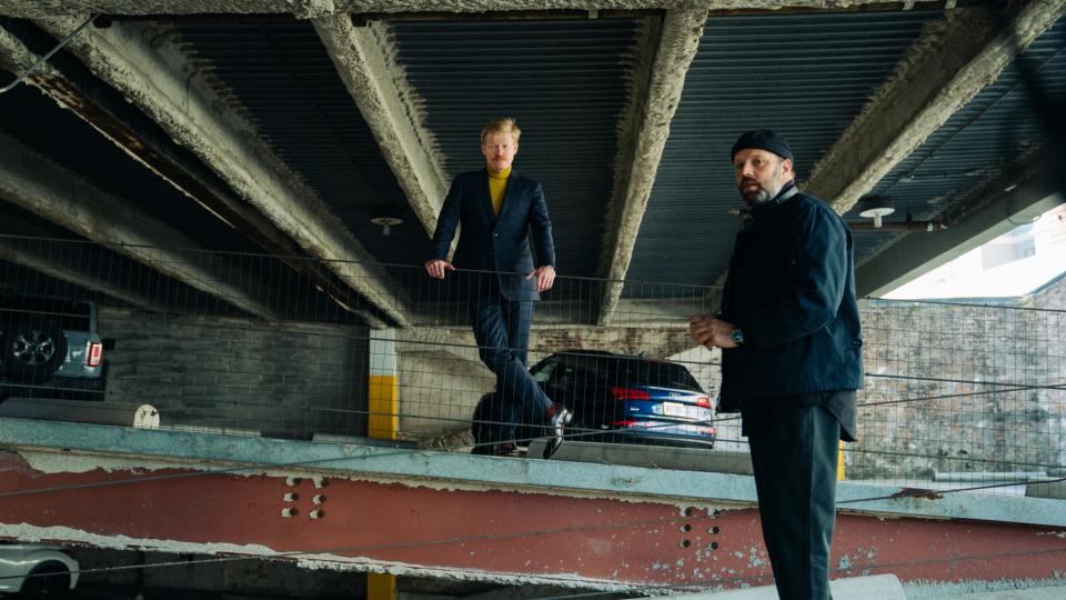 Jesse Plemons and Yorgos Lanthimos on set of Kinds of Kindness