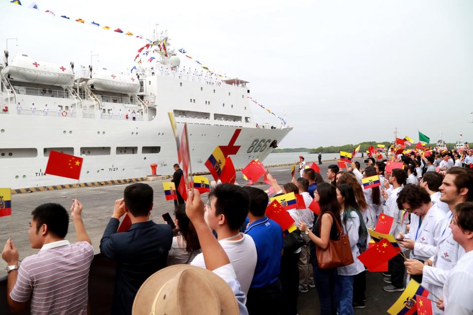 China navy hospital ship Peace Ark in Guayaquil Ecuador