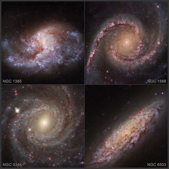 Four nearby galaxies