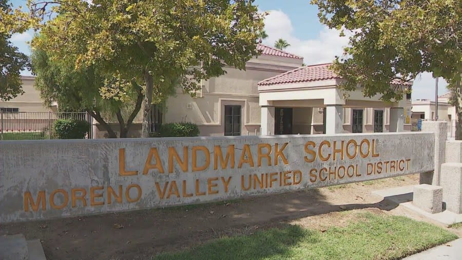 Landmark Middle School in Moreno Valley, California. (KTLA)