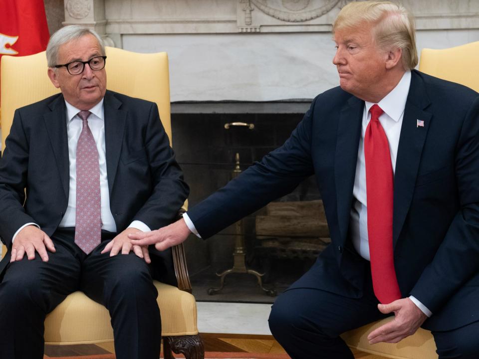 Juncker used ‘brightly coloured, simple flashcards’ to explain trade to Trump during meeting