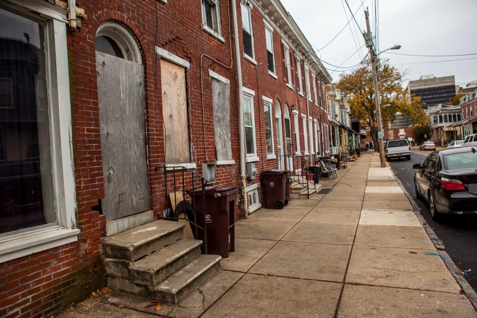 Houses on East Seventh Street in Wilmington that needed renovation.