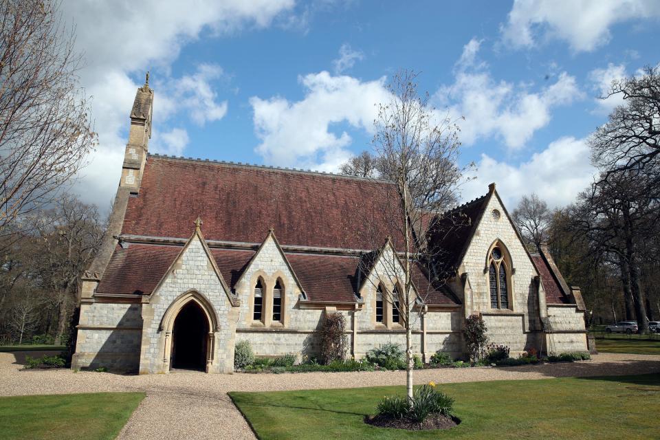 A picture shows the Royal Chapel of All Saints, at Royal Lodge, in Windsor on April 11, 2021. - Queen Elizabeth II has described feeling a "huge void in her life" following the death of her husband Prince Philip, their son Prince Andrew said on April 11. Andrew, the couple's second son, said following family prayers at Windsor Castle that his mother was "contemplating" her husband's passing after his death on April 9 aged 99. (Photo by Steve Parsons / POOL / AFP) (Photo by STEVE PARSONS/POOL/AFP via Getty Images)